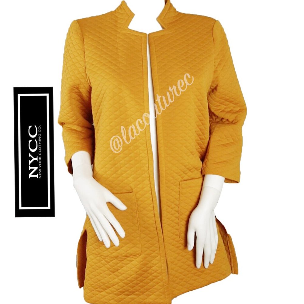 Nycc Open Front Quilted Jacket Size Medium Petite… - image 1